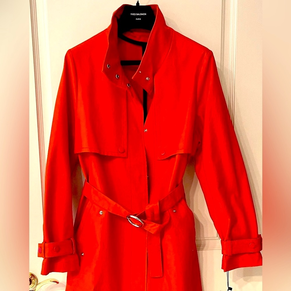 ❤️ YVES SALOMON PARIS LUXURY DESIGNER BELTED FRENCH TRENCH COAT NWT
